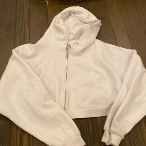 Urban Outfitters white cropped hoodie